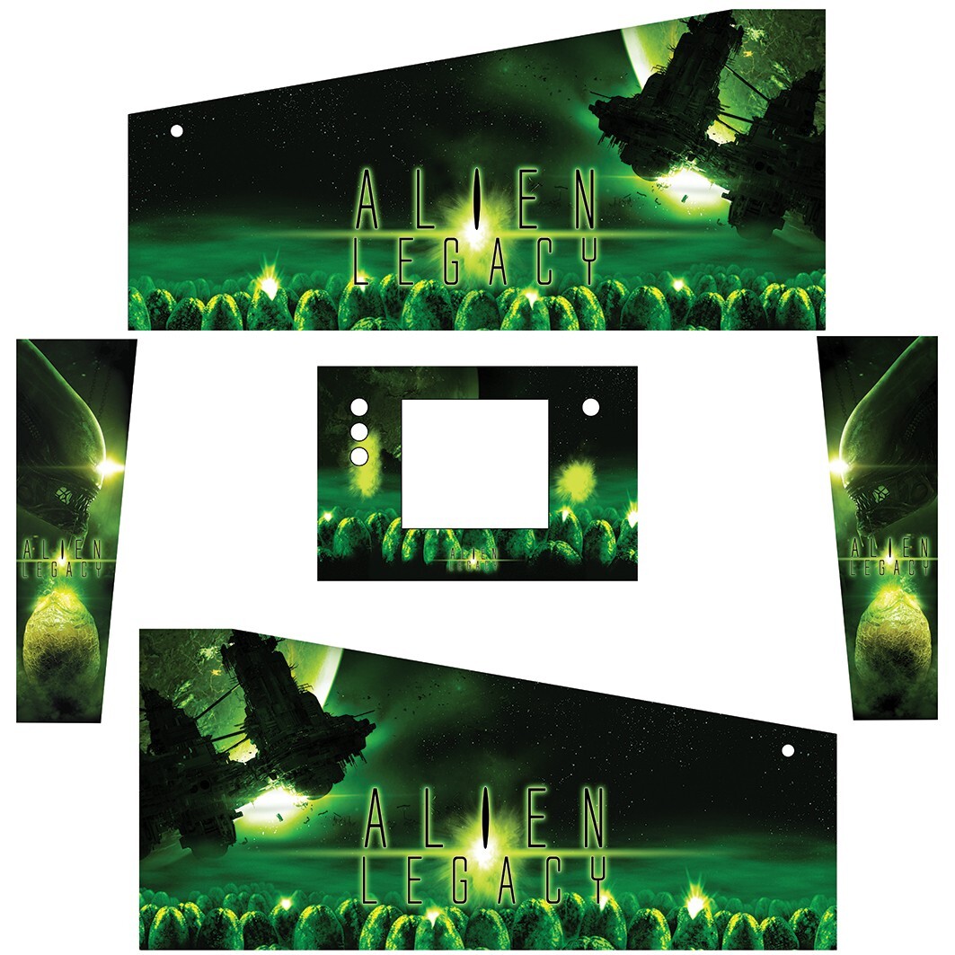 Stickers Alien legacy pour Pincab flipper kit adhesif deco retro arcade