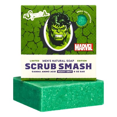 Dr. Squatch The Incredible Hulk Limited Edition Scrub Smash Men's Natural Soap