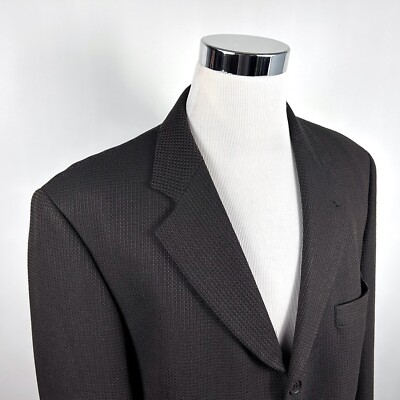 Hugo Boss 44R Vintage Einstein Sport Coat Brown Knit 100% Wool Three Button