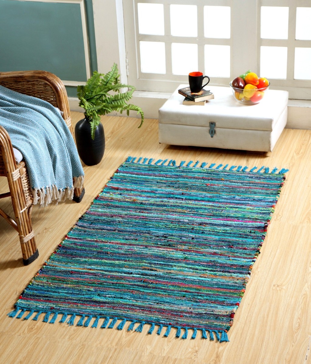 Rag Rugs Recycled Cotton Mix Rug Reversible Mat Small Medium Large