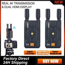 4K 200m HDMI Wireless Extender Transmitter Receiver Dual Display Camera PC To TV