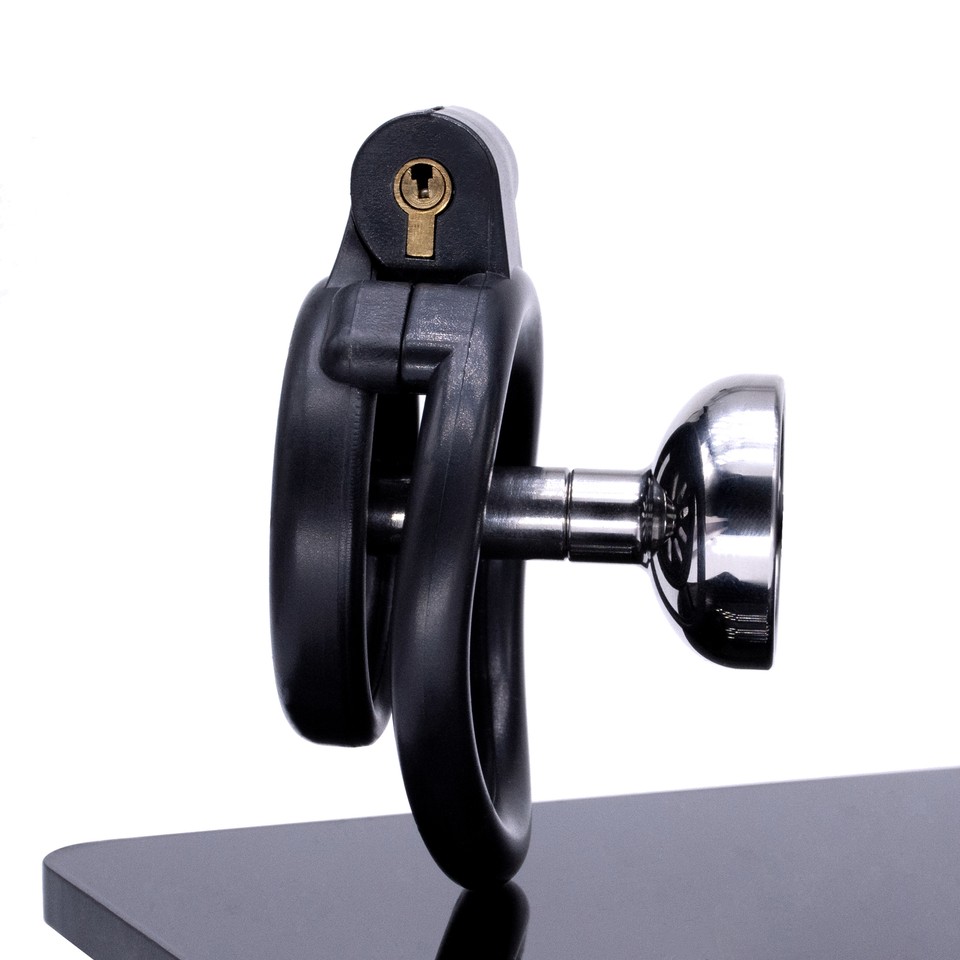 Small Sissy Negative Chastity Cage Male Lock with 4 Ring Anti-Cheating ...