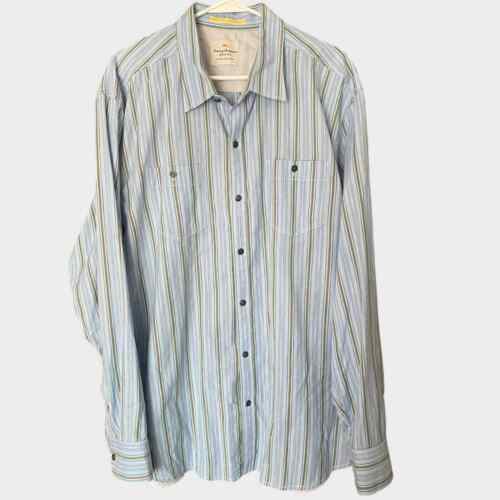 Tommy Bahama Jeans Island Made Mens XL Button Front Striped Shirt L/S  - Picture 1 of 9