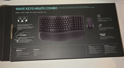 Logi Keyboard And Mouse Combo Wavy Keys With Arm Rest And Wirless OR Adapter Inc