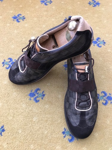 Louis Vuitton Trainers Sneaker Shoes Damier Leather Fabric Mens UK 12 US 13 46 - Picture 3 of 14