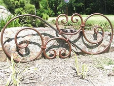 Large scrolled Iron Pediment, Door Topper, Medallion Valance