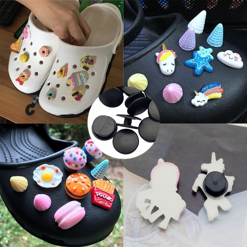 50 pezzi nero spina per scarpe fibbie in plastica per scarpe charm per scarpe spille per scarpe fai da te - Foto 6 di 6