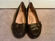 Sofft Black Leather Casual Heels Pumps Women's 6