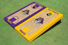 East Carolina University Alternating Basketball Court Custom Cornhole Board