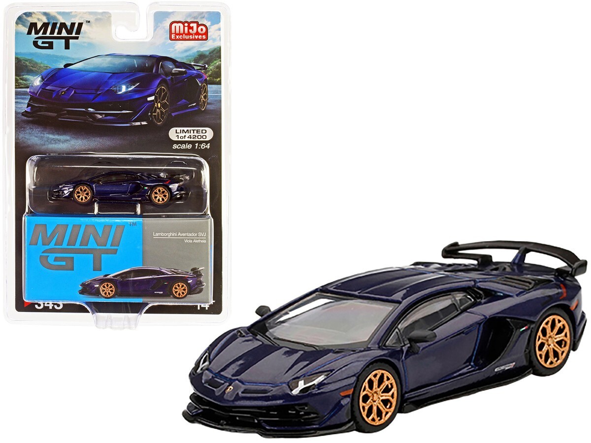 ミニカー MINI GT Lamborghini Aventador SVJ Viola MINI GT 343 chase (opened) Lamborghini Aventador SVJ Viola
