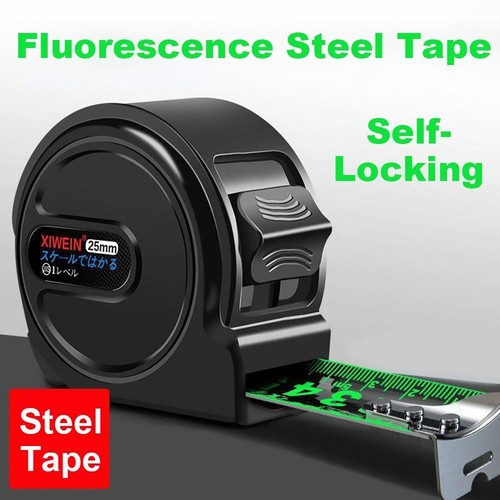 Self Locking Tape Measure Fluorescent Steel Workbench Ruler Carpenters ...