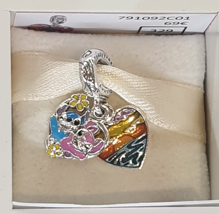 Charm PANDORA Colgante Corazón Stitch & Ángel Disneyland París 791092C01