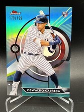2023 Finest Base Aqua #41 Oswaldo Cabrera /199 - New York Yankees