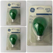 Lot of 3 GE 25w Party Light Green A19 Bulb Type Specialty Bulb