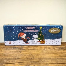 2011 - Whitman’s Chocolate 12" Tin Box, Merry Christmas Charlie Brown & Snoopy