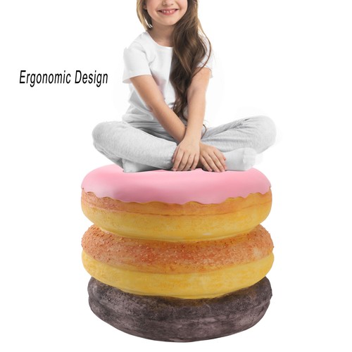 Simulated Food Stool Donut Shaped Lifelike Retro Fun Shoe Changing Stool Novel - Picture 5 of 12
