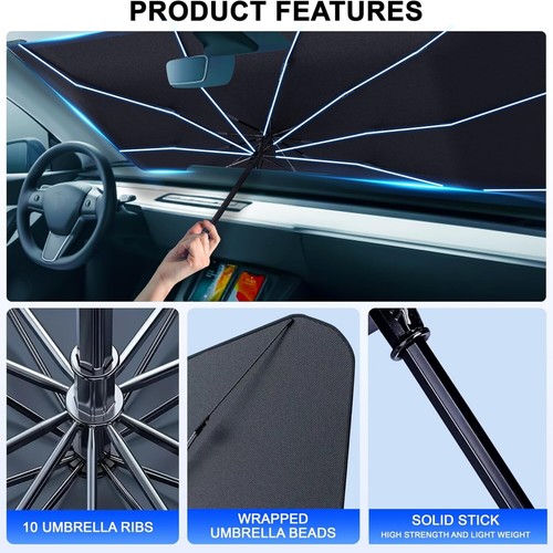 Parasol Coche Parabrisas Parasol Ventana Delantera Cubierta Visera Paraguas UV.Plegable - Imagen 5 de 14