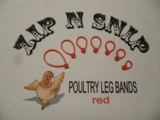 Red LEG BANDS ONE size fits ALL POULTRY Chose qty 25, 50, or 100