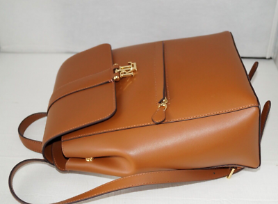 LAUREN Ralph Lauren Tan Leather Backpack with Gold Accents NWT Authentic RALPH LAUREN Tan Leather with RL Gold Tone  main image 4