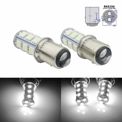 2x BAZ15D P21/4W LED 18 SMD Ampoules Blanc Xenon 6000K Feu de Recul Arrière Jour - Photo 1/4