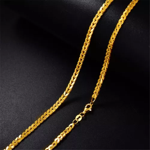 Pure 999 24K Yellow Gold Chain Women 2.8mm Wheat Link Necklace 16-20inch - Picture 2 of 6