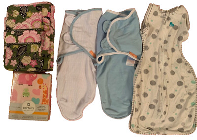 Lot 5 baby Crib sheet Vera Bradley Changing Pad Clutch 3 swaddles 0-3 month U6