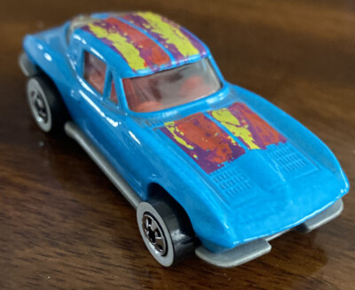 1979 HOT WHEELS SPLIT WINDOW 63 CORVETTE BLUE WHITE WALLS VINTAGE TIRES STINGRAY