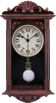 Pendel Wanduhr Retro Quarz Deko Wanduhr für Wohnzimmer