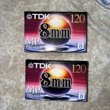 2-pack TDK 120MP 8mm 120 Minute Premium Camcorder Video Tapes NEW SEALED