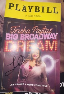 Trisha Paytas Big Broadway Dream Signed Playbill YouTube Beetlejuice Musical