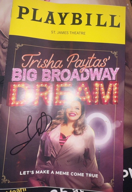 Trisha Paytas Big Broadway Dream Signed Playbill YouTube Beetlejuice Musical