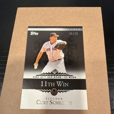 Curt Schilling 2007 Topps Moments & Milestones Card #91. 11th Win. 25/29. Boston