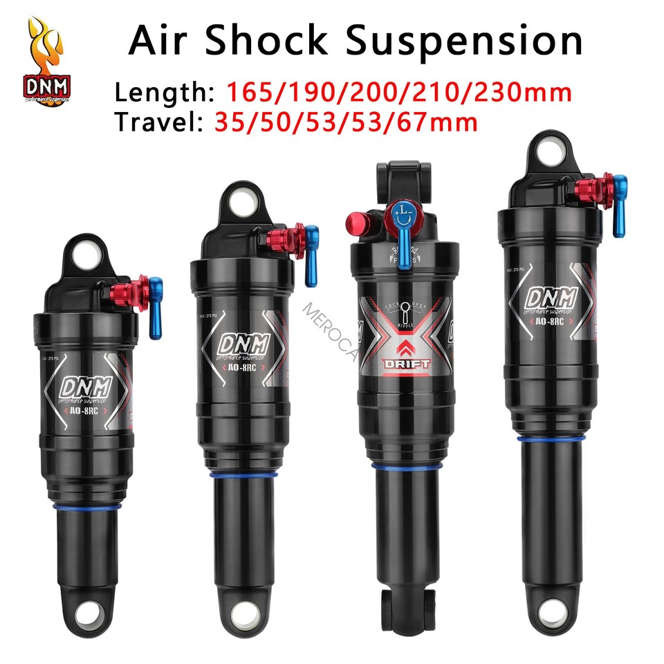 Amortisseur Arrière Vélo 125/150/165/190/200 Mm – Alu, Réglable 100-180 Psi, VTT, Absorption Chocs