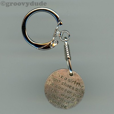 Give a Girl the Right Shoes Can Conquer The World Marilyn Monroe Charm Key Ring