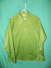 Exc Vtg 60s ARROW WEEKENDER LONG SLV SHIRT, TOP LOOP, BOARD, SANFORIZED, Sz L
