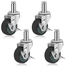3 Inches Casters for Wire Shelving Racks, Heavy Duty Metro Rack Wheels with Brak