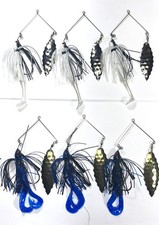 Spinnerbaits  WEEDLESS 6 Total Big Blades  WHITE/BLACK & BLACK/BLUE   w/trailers