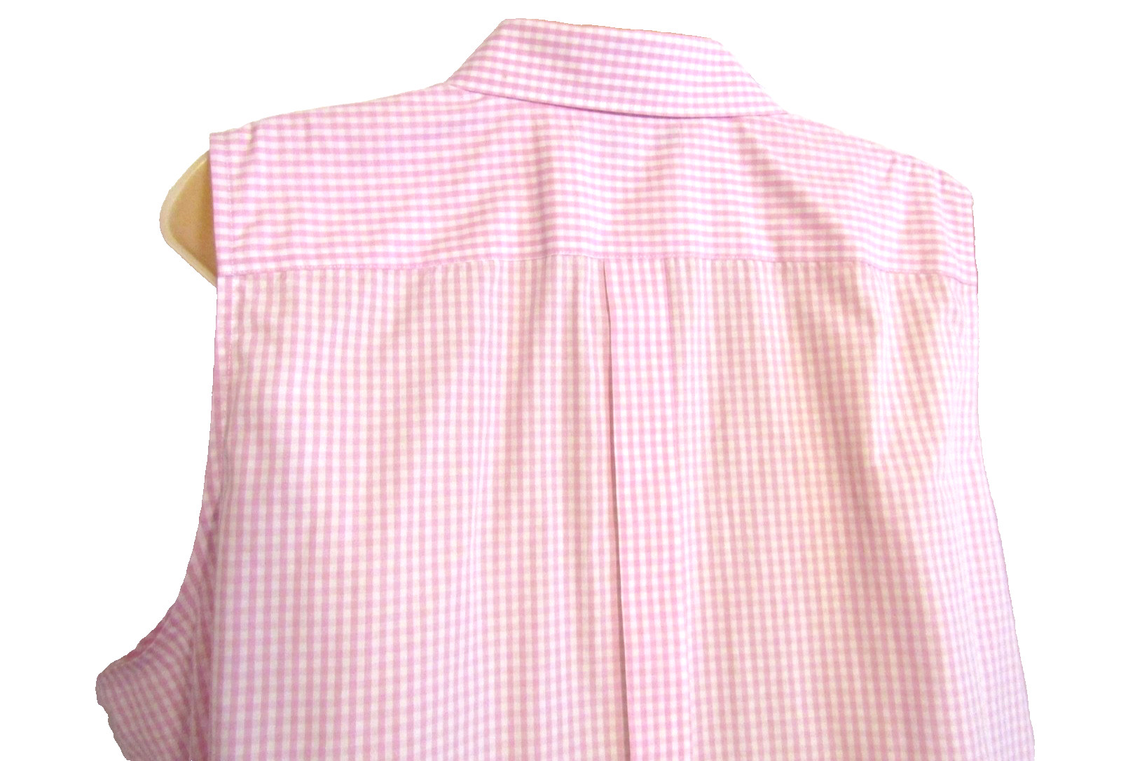 LANDS END PINK GINGHAM BUTTON FRONT SLEEVELESS TO… - image 8