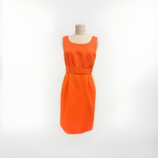 Tahari Arthur S. Levine Sheath Dress Womens Size 6 Sleeveless Pockets Orange