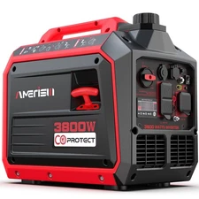 Amerisun 3800W Gas Inverter Generator, 149cc, USB Charging, 120V AC Output, CO