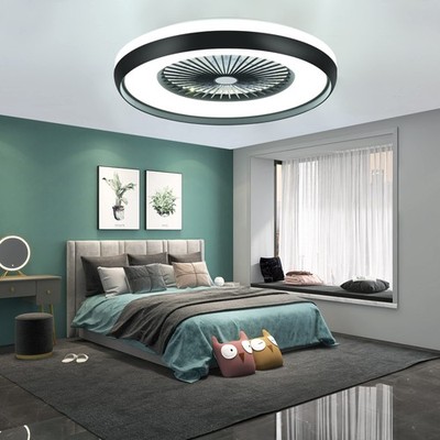 24'' Bladeless Ceiling Fan with Light Remote, Ceiling Fans with App Control, M...