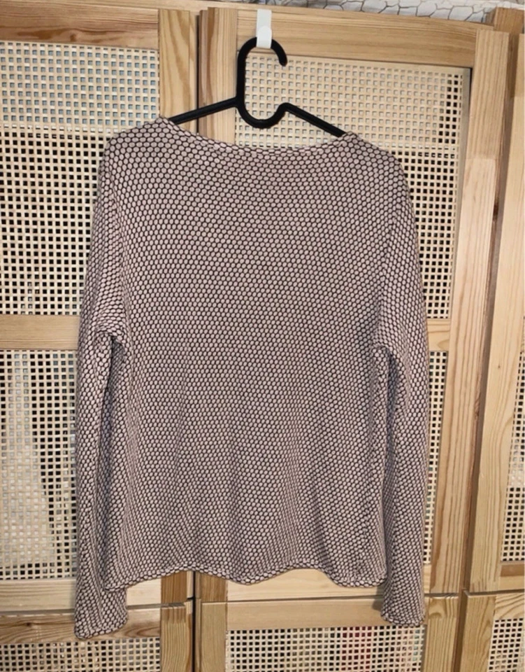 Only Damen Bluse Cardigan Langarm V-Ausschnitt geometrisch beige/schwarz Gr. M - Bild 3 von 4