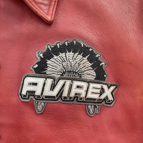 Giubbotto uomo Avirex Chief pelle cavallo alto Varsity rosso bomber stile vintage - Foto 3 di 8