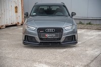 Frontlippe Passend FüR Audi RS3 8V Sportback Schwarz Matt + Hochglanz Flaps