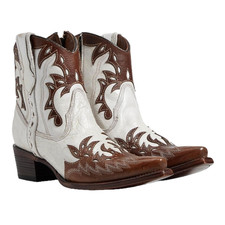 Circle G by Corral Boots Women 11 White Leather Snipe Toe Western Boost ZOGG2311