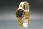 [Near MINT] Vintage Seiko SX V701-6K00 Black Dial Gold Quartz Men's Watch JAPAN