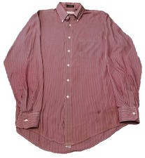 VTG Christian Dior Red White Stripe La Chemise Men s 16 34-35 Button Up Shirt