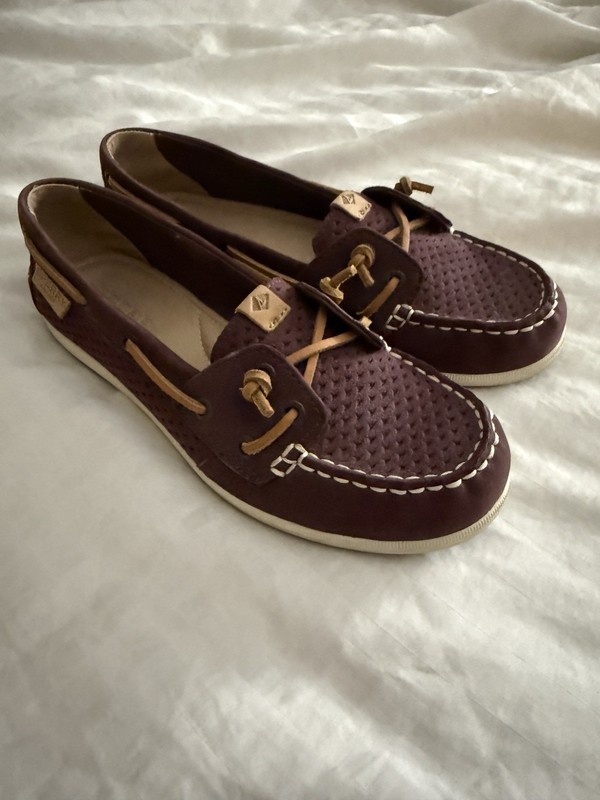 Sperry Women's Top Sider Loafer Shoes, Size 6 M, Burgundy Leather Slip-On