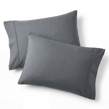 Bedsure Pillow Cases Queen Set of 2 - Dark 20" X 30" , 01 - Grey