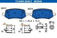 Bremsscheiben-BremsbeläGe-Kit ATE 13.0460-2648.2 Ford 2413374 Ford 2551324